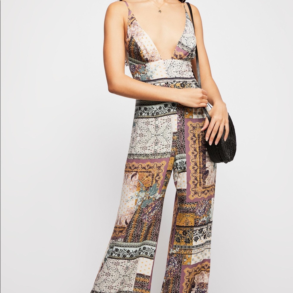 NWT free people patchwork jumpsuit